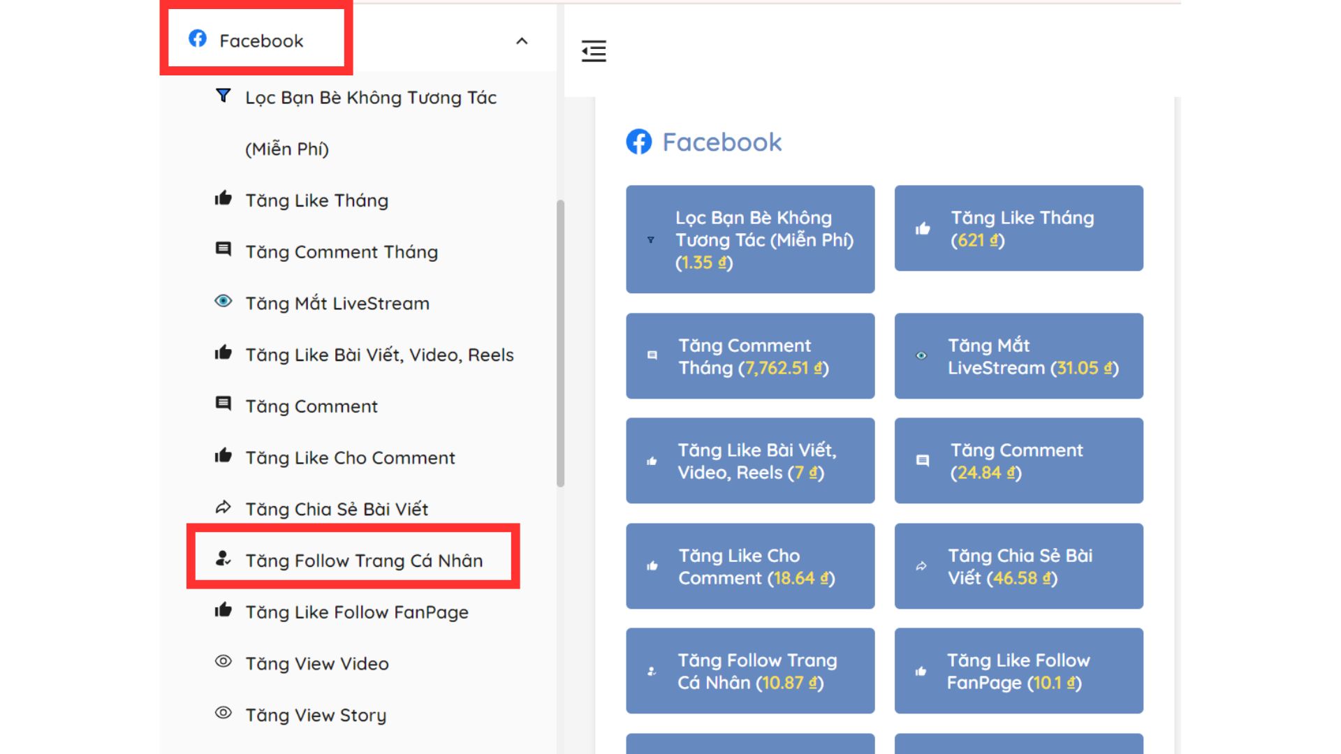 Bước 3: Đặt Mua Dịch Vụ Tăng Follow
